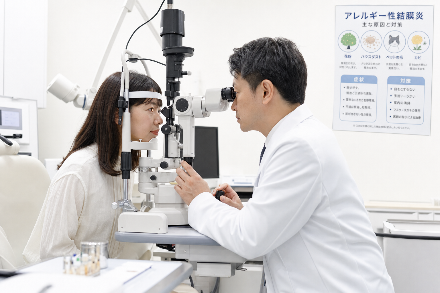 細隙灯顕微鏡による前眼部検査