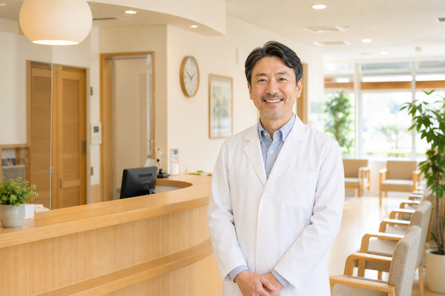 さくら内科クリニック 院内の様子と山田院長
