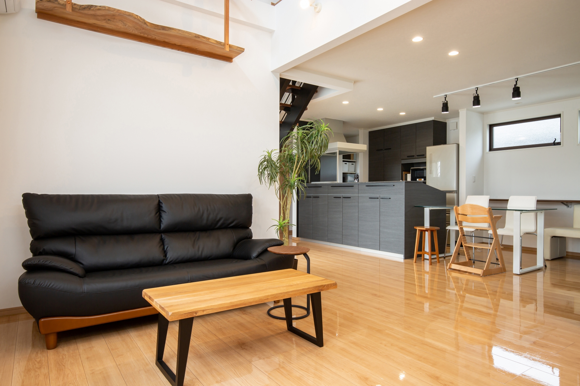 自然素材のリビング