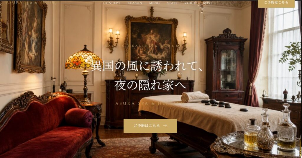 リラクゼーションサンプル|アジアン・ラグジュアリー(1ページ)